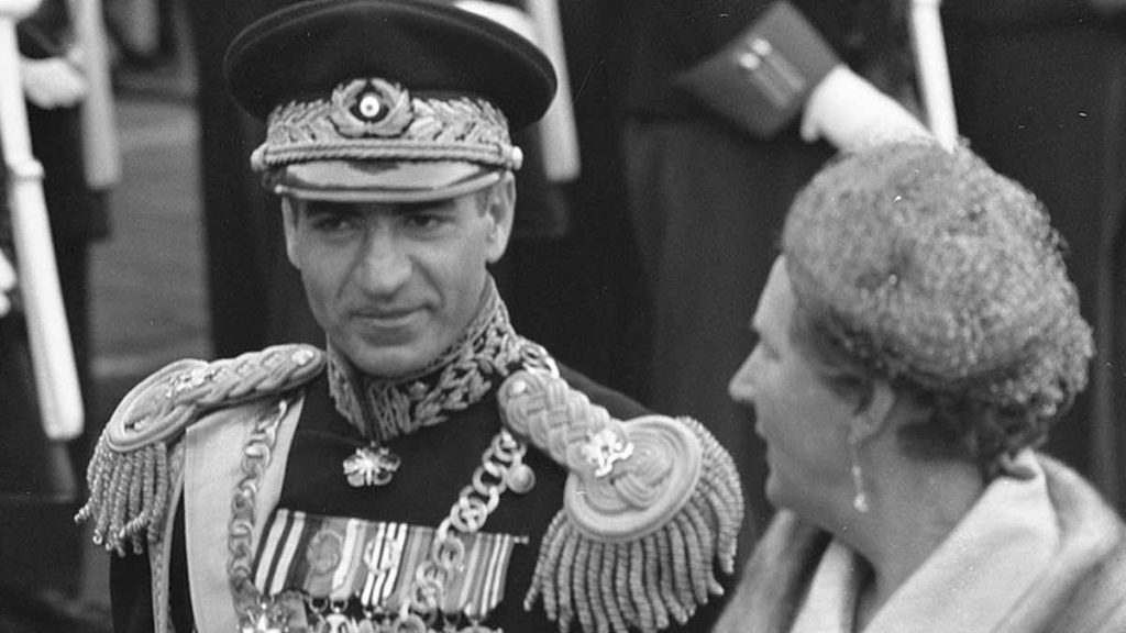 The Shah of Iran, Mohammad Reza Pahlavi, with Queen Julianna of the Netherlands, Amsterdam, 1959