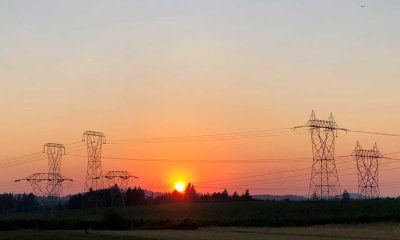 Powerlines in the sunset