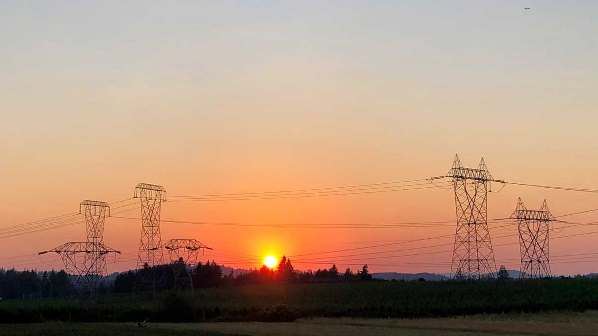 Powerlines in the sunset