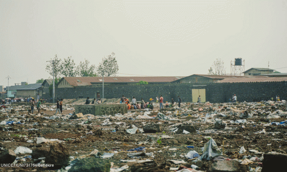 The Don Bosco Mgangi Refugee Camp in Goma, Congo, is left in ruins after fighting between M23, Rwanda, and the DRC