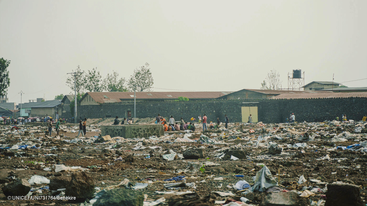 The Don Bosco Mgangi Refugee Camp in Goma, Congo, is left in ruins after fighting between M23, Rwanda, and the DRC