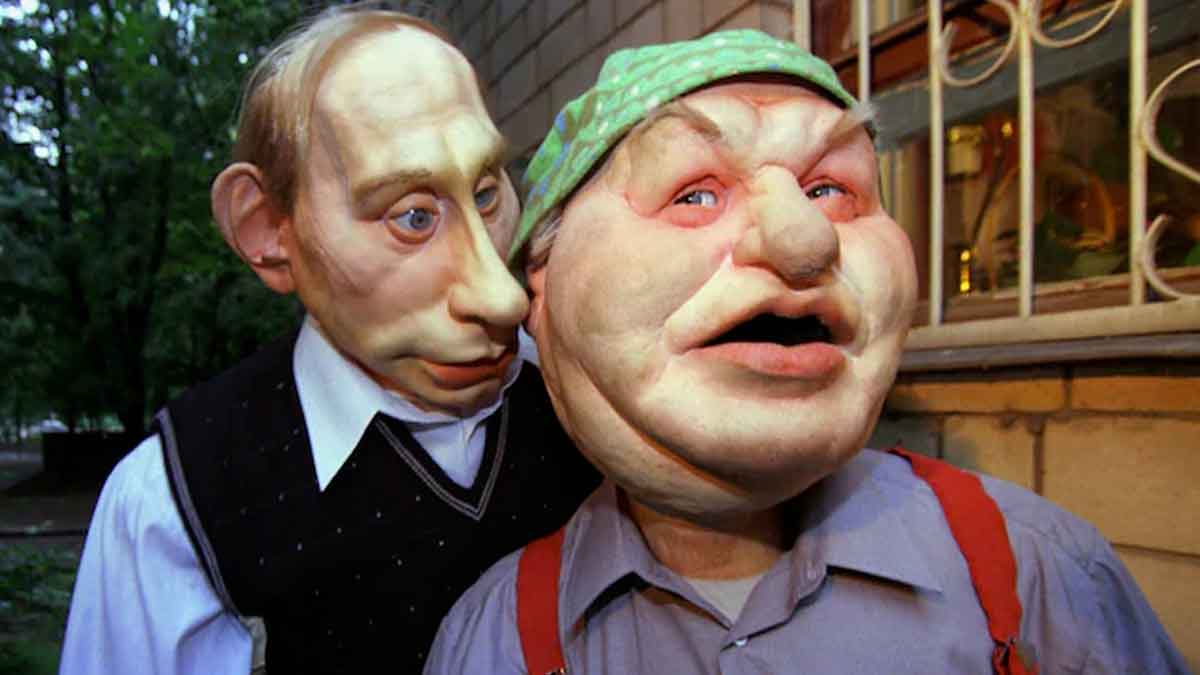 An image of Vladimir Putin in puppet form.