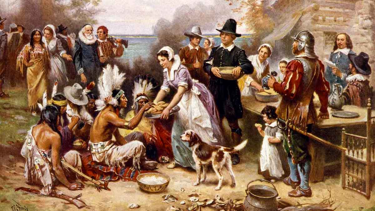 Jean Leon Gerome Ferris: The First Thanksgiving, 1621