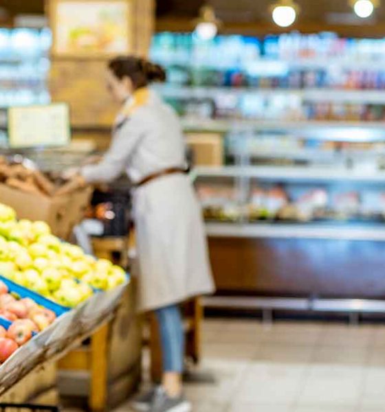 A person shopping in a grocery store