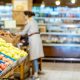 A person shopping in a grocery store