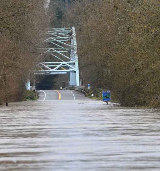 Flooding in Duvall, Washington at the 124th Street Bridge